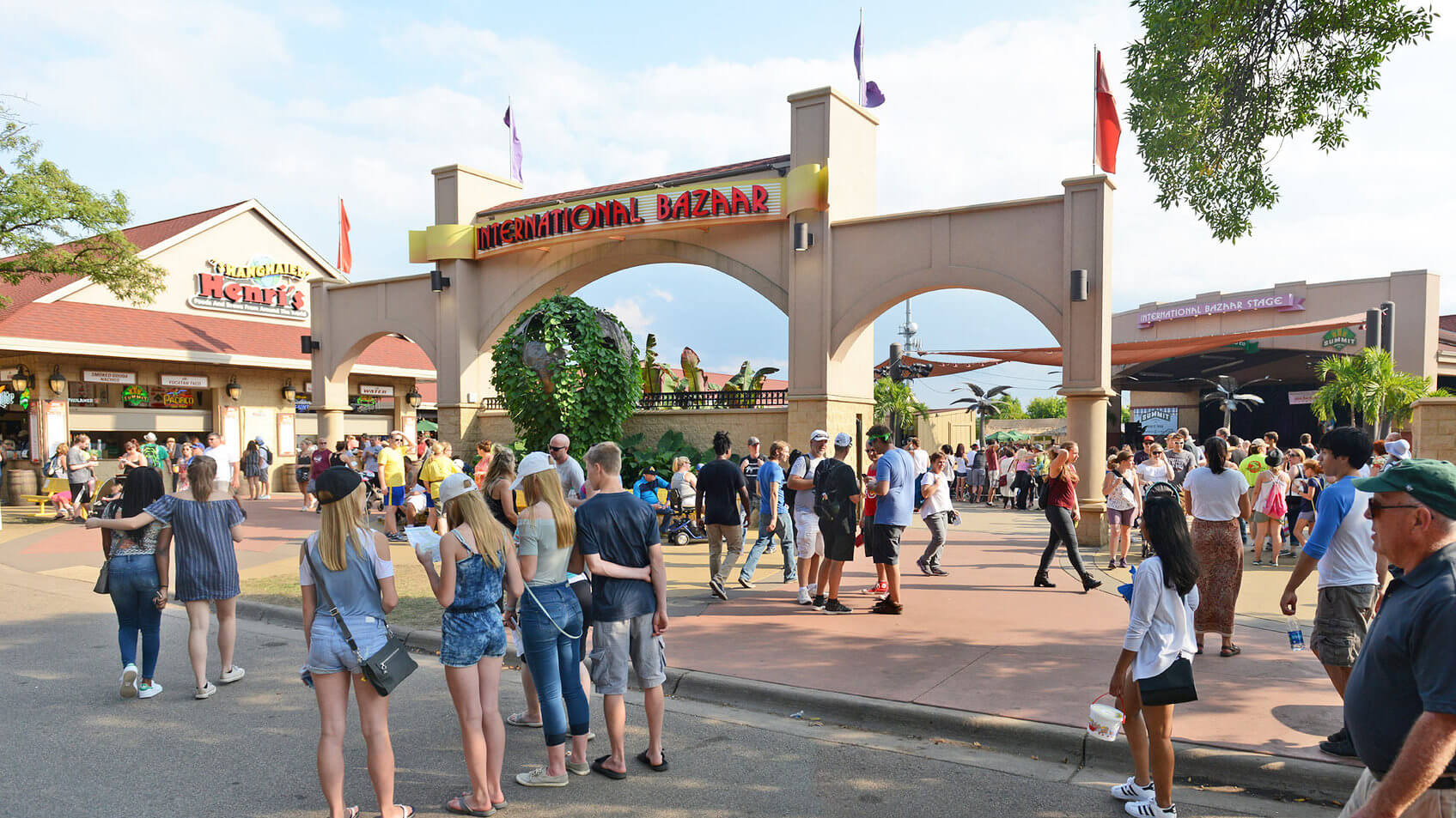 International Bazaar entrance with Shangaied Henri's at the entrance