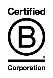 Logo for B Corp in black.