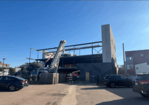 A construction site for a new medical clinic for the Indian Health Board.