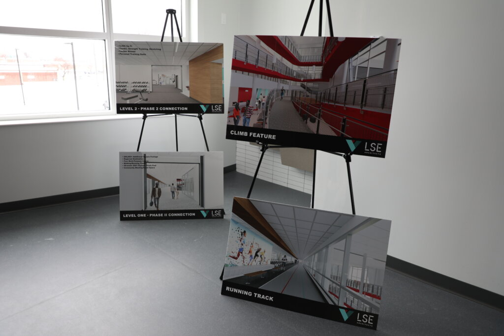 Images of Phase II of the V3 Sports Center expansion.