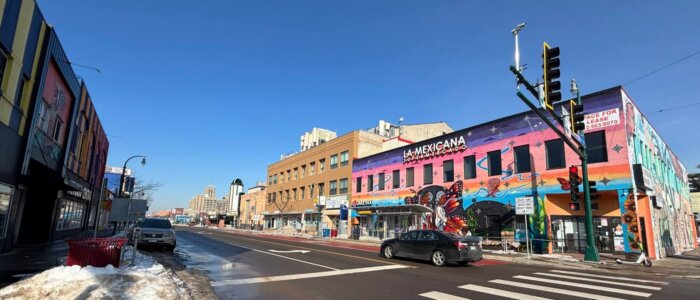 Buildings along Lake Street in Minneapolis
