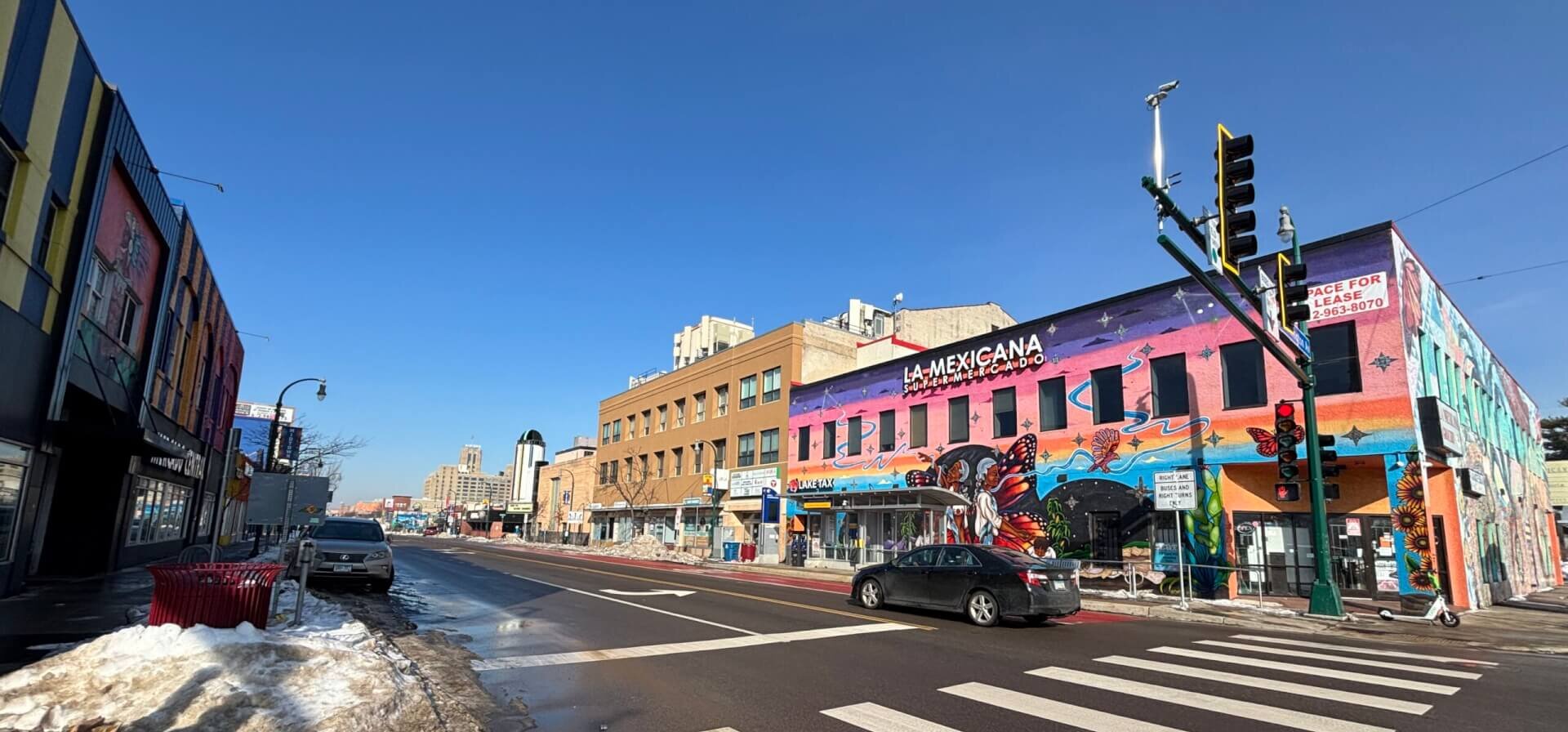 Buildings along Lake Street in Minneapolis