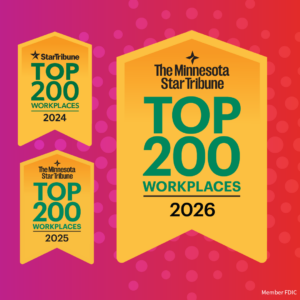 Star Tribune Top Workplace ribbon graphics for 2026, 2025 and 2024.